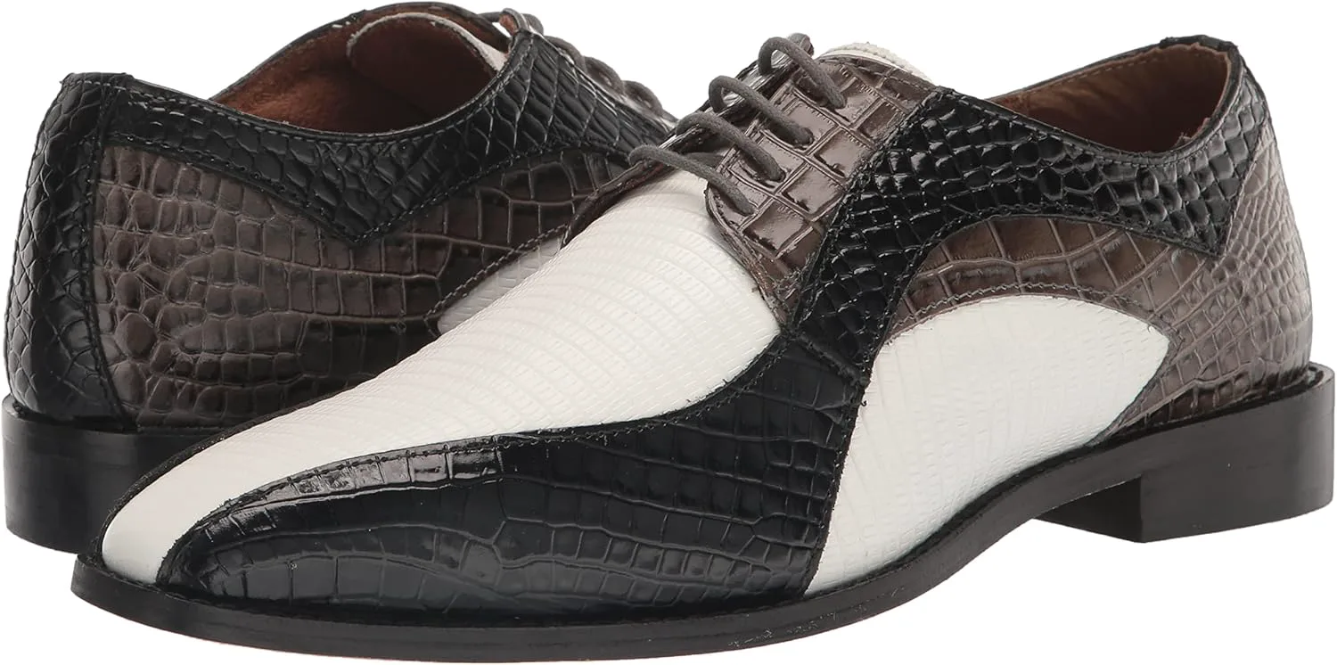 Мужские ботинки Stacy Adams Turano Bike Toe Oxford, белый/черный/серый — фото 4