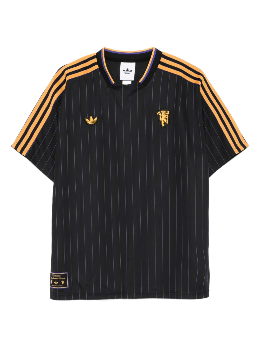 

Футболка в полоску с тремя полосами и логотипом adidas, черный
