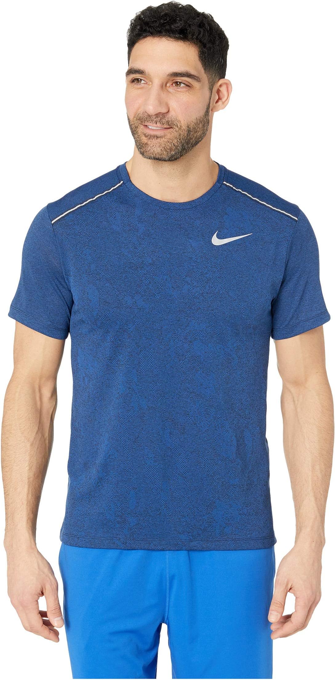 

Топ Nike Dry Miler Top Short Sleeve Jacquard Graphics, цвет Obsidian/Heather/Reflective Silver