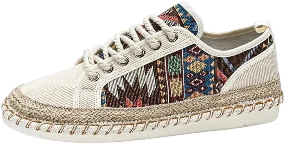 Мокасины холщовые Ethnic Style, бежевый