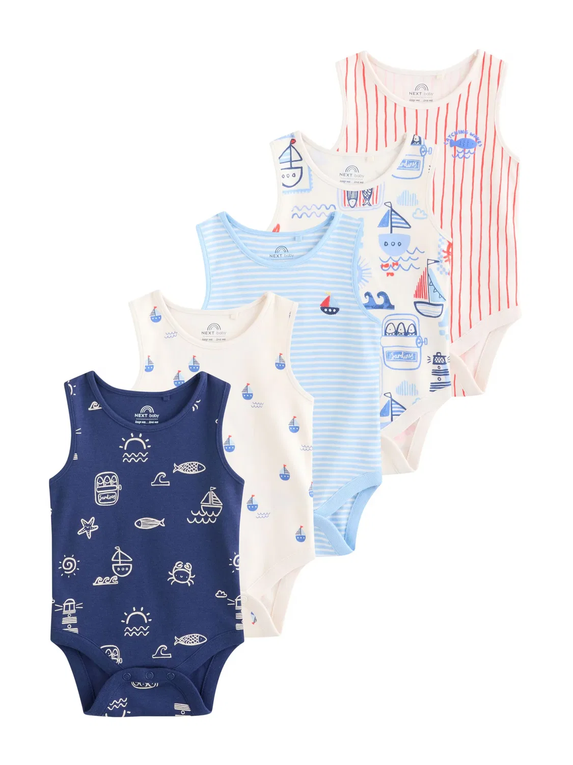 Комбинезон/Боди Next, Navy/Light Blue/White