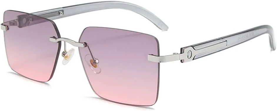 

Модные прямоугольные солнцезащитные очки без оправы 2027 года для женщин, мужские солнцезащитные очки без оправы, стильные металлические солнцезащитные очки MTZJH, C5