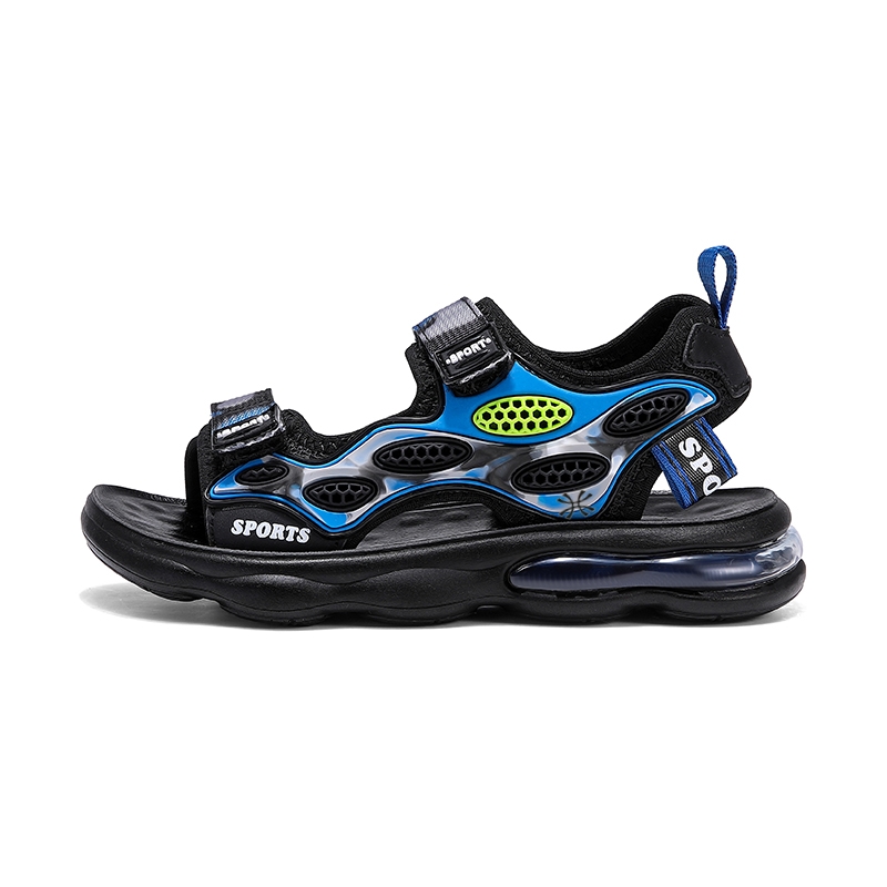 

Сандалии для детей и подростков с противоскользящей амортизацией и дышащими свойствами YUZHAOLIN, черный/синий