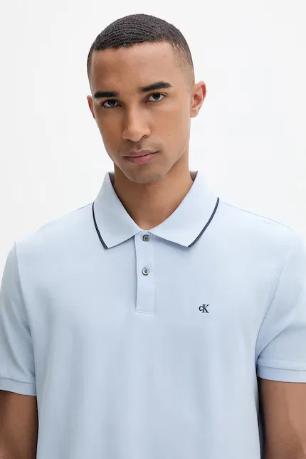 Поло хлопковое Calvin Klein, синий — фото 4