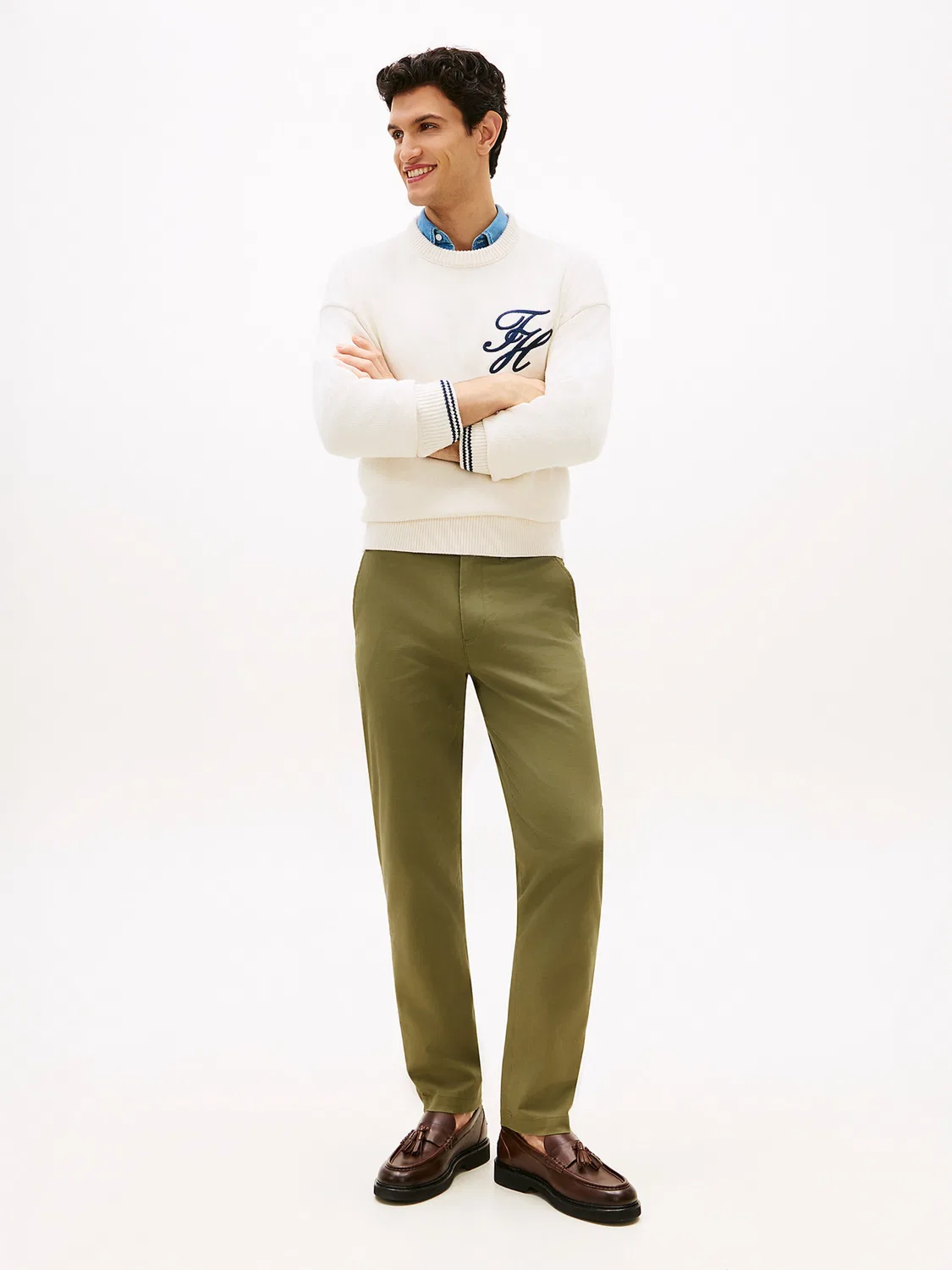 Обычные брюки-чиносы 'Дентон' Tommy Hilfiger, Olive — фото 3