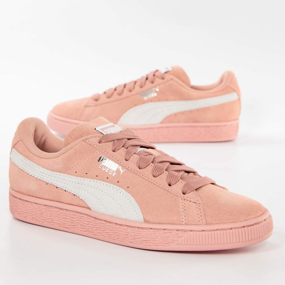 Баскетбольные кроссовки замшевые классические Puma, розовый — фото 2