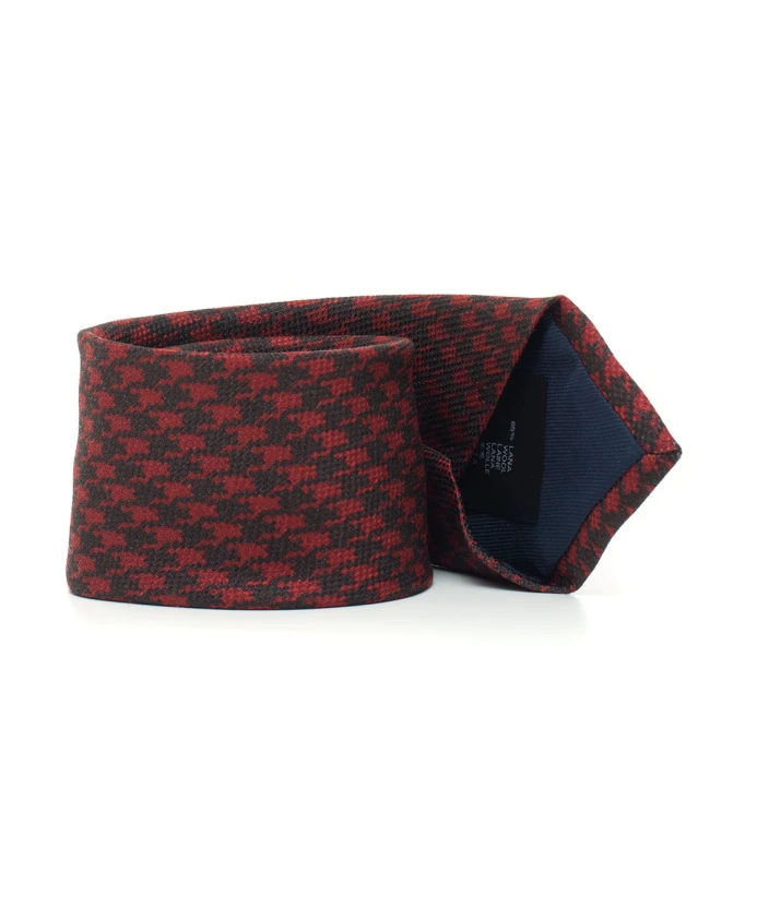 

Шелковый галстук с узором «гусиные лапки» Cc Collection Corneliani, красный