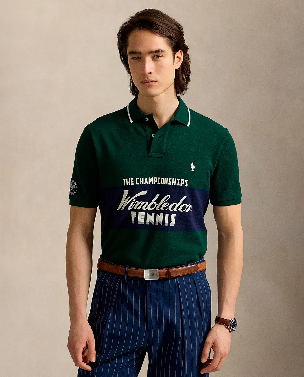 

Поло мужское Wimbledon Regular fit Polo Ralph Lauren, цвет Verde Amazonas