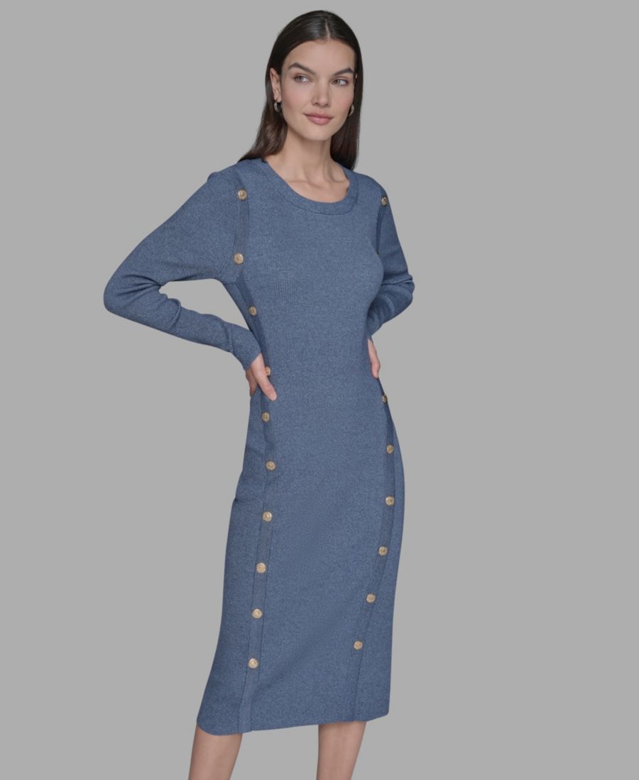 

Женское облегающее платье с длинными рукавами KARL LAGERFELD PARIS, Glacier Blue/Navy