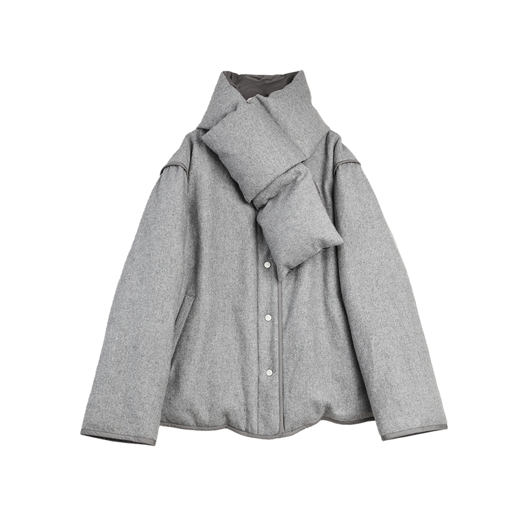 

ELLE Пуховик Women's Dark Gray Reversible Crew Neck