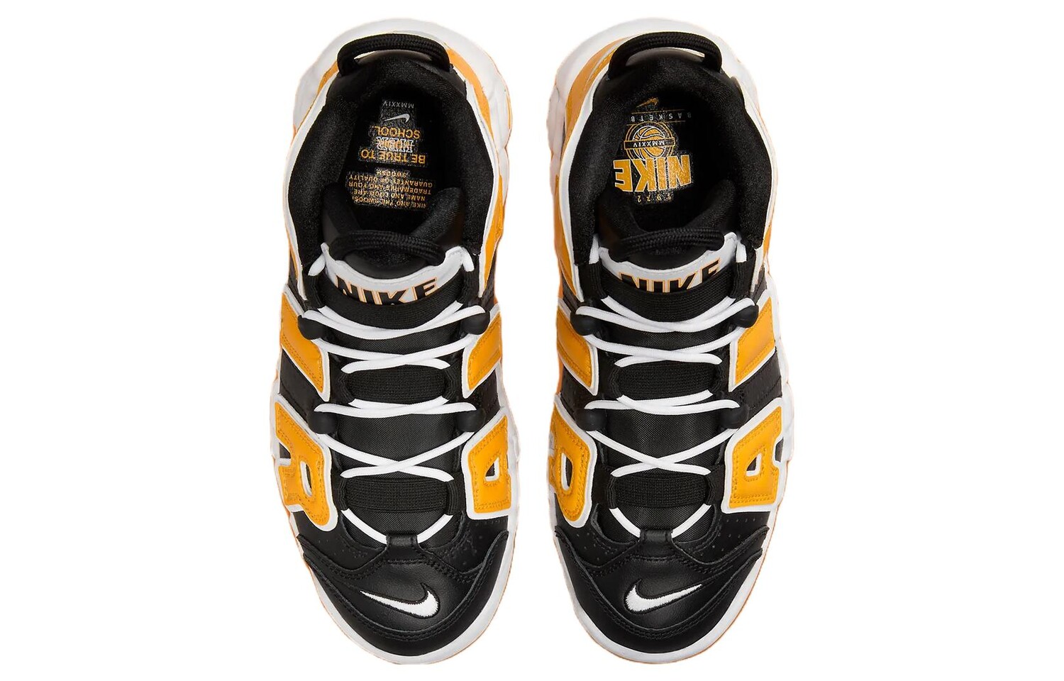 Женские баскетбольные кроссовки Nike Air More Uptempo Vintage, Black/University Gold/White — фото 4