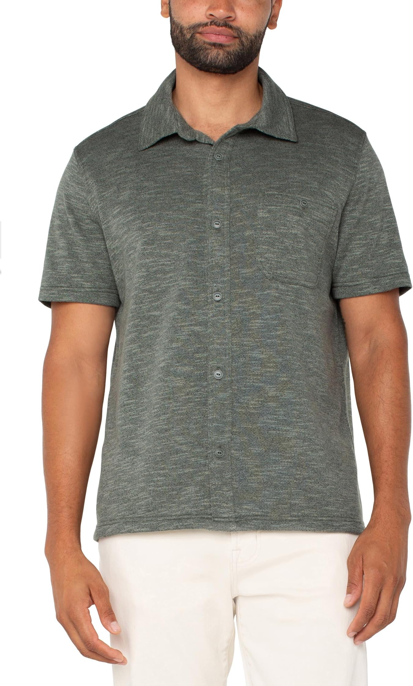 

Рубашка Liverpool Los Angeles Short Sleeve Button Up Shirt, цвет Heather Sage