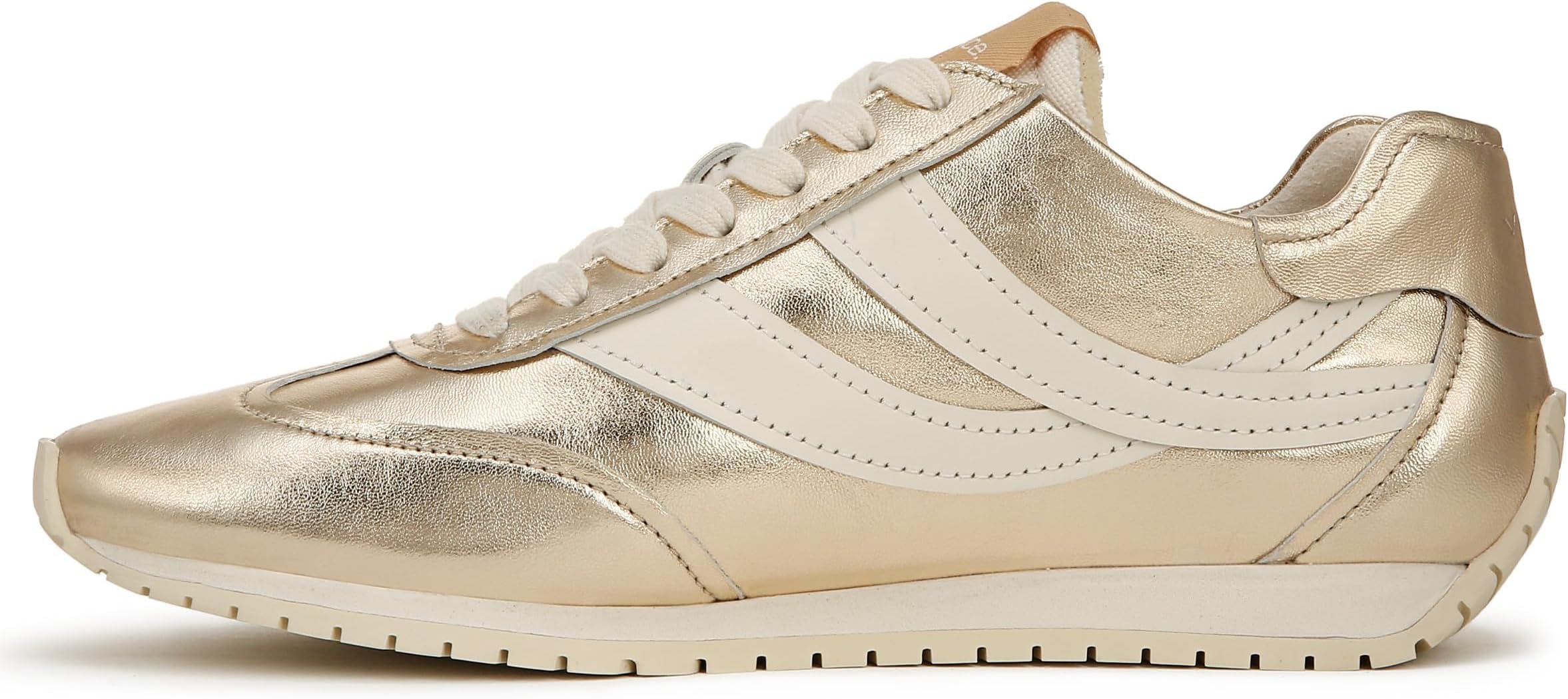 Кроссовки Vince Oasis Runner Lace-Up Sneakers, Champagne Gold Leather — фото 4