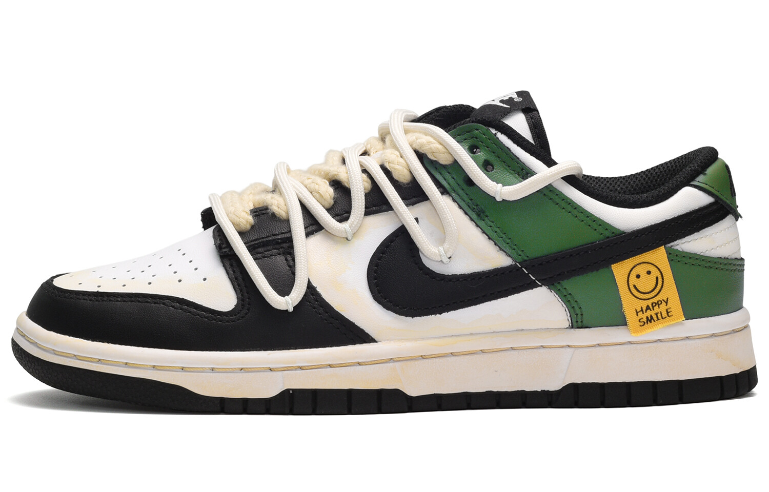 

Кроссовки Nike Dunk Skateboard Shoes Women's Low-Top Black White Green