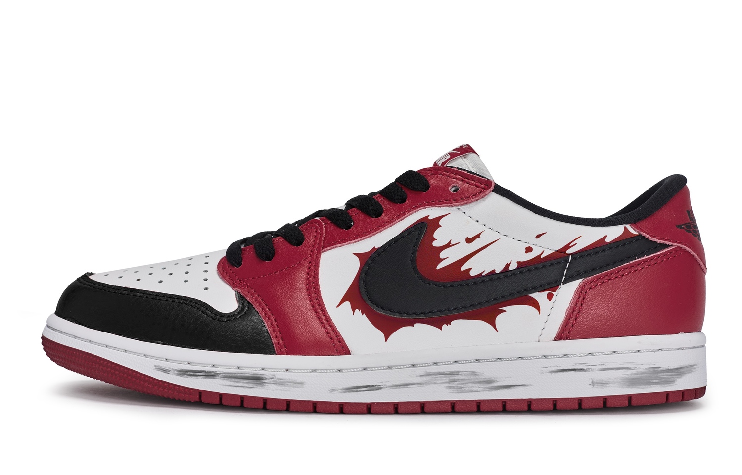 

Jordan Air 1 811 Manufacturing, Black Red Street Low top Vintage Basketball Shoes Unisex Black White Red