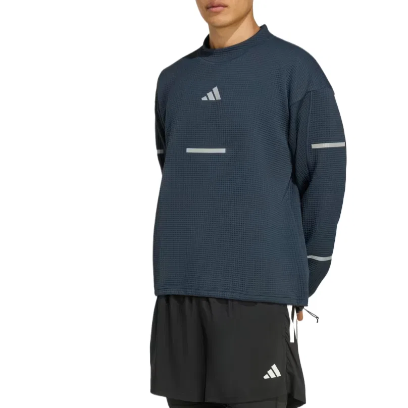 Толстовка с круглым вырезом Adi365 Running CLIMAWARM+ Adidas, Black — фото 2