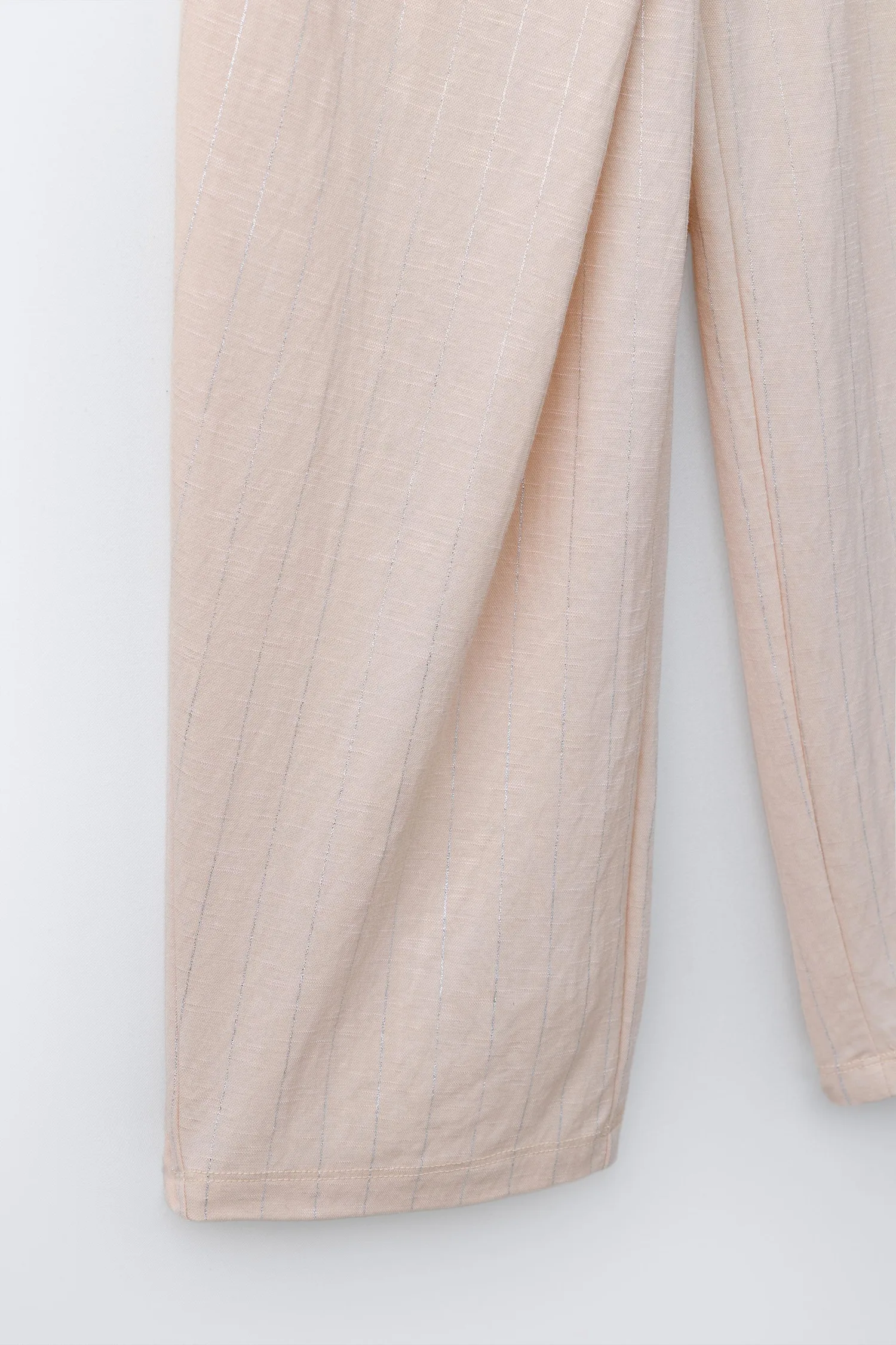 Zara Широкие брюки с блестящими полосками и бантом — фото 4
