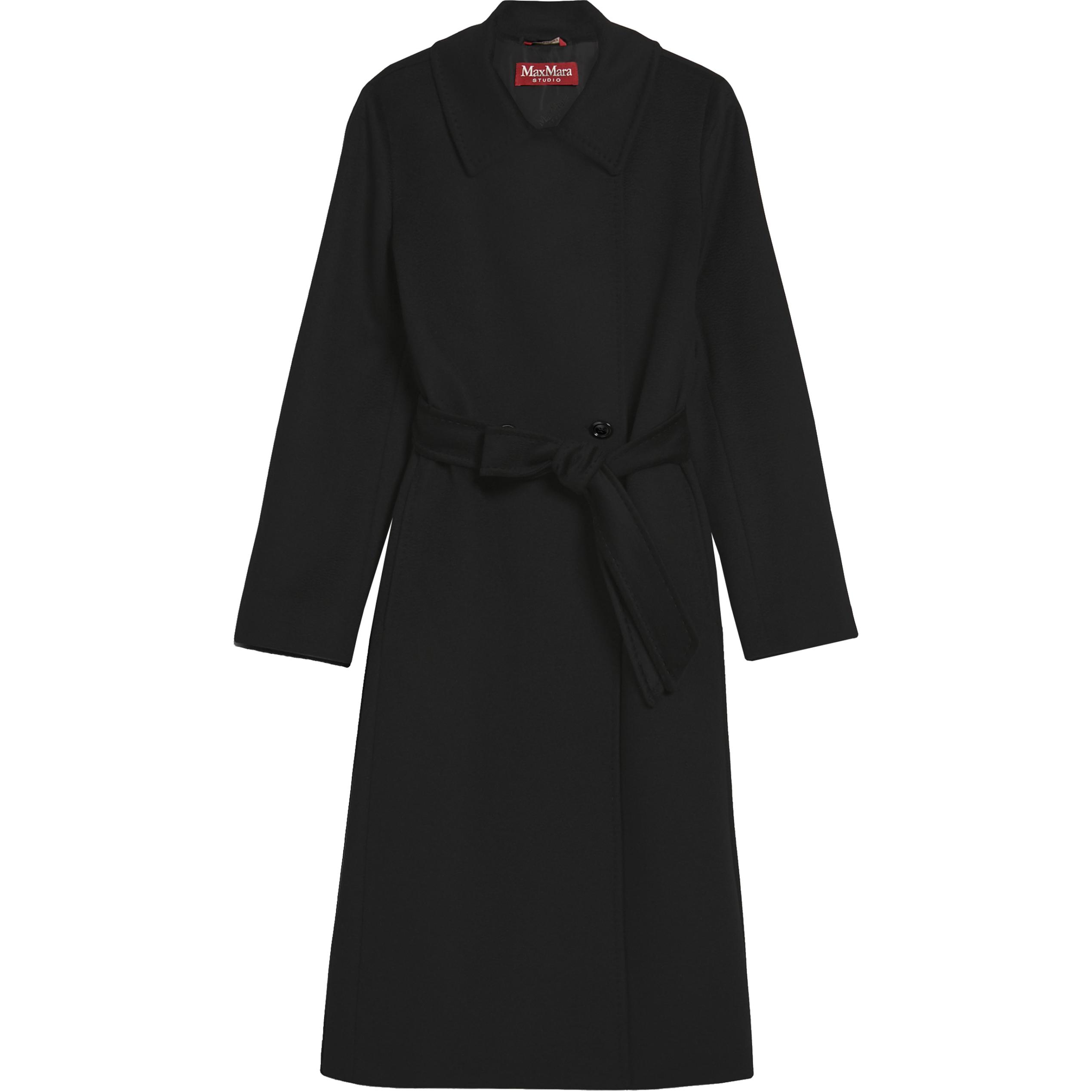 

Макс Мара Студио Двубортное Пальто с Поясом МаксМара Студио, Черный