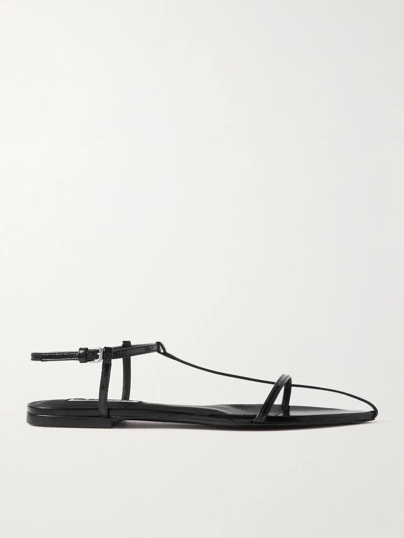 Кожаные остроносые сандалии JIL SANDER, черный