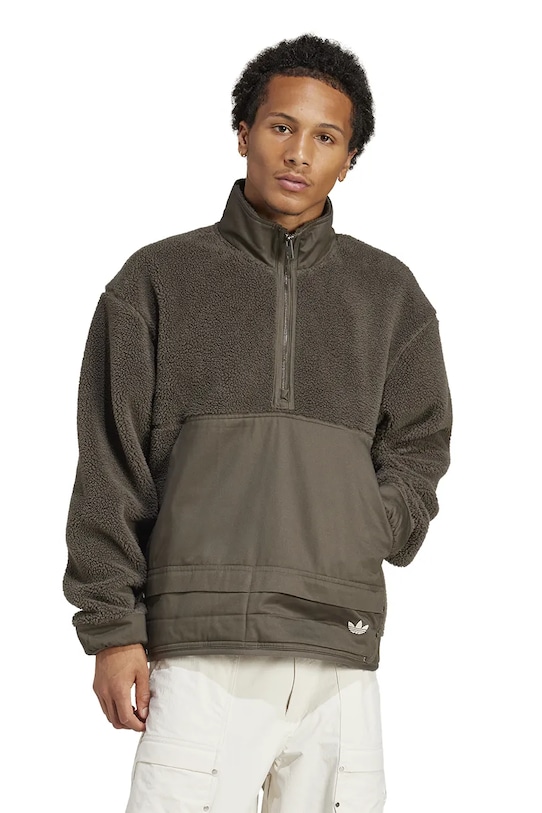 

Толстовка полярная Premium Essentials на молнии Adidas Originals, зеленый