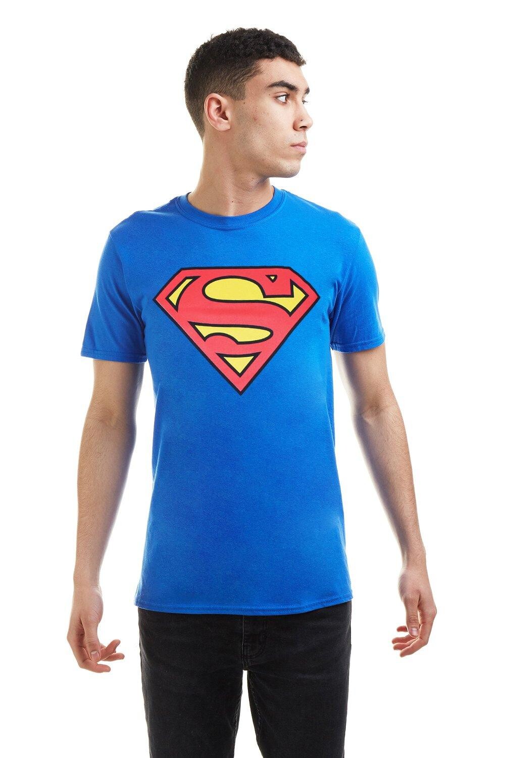 

Хлопковая футболка с логотипом Супермена DC Comics, синий