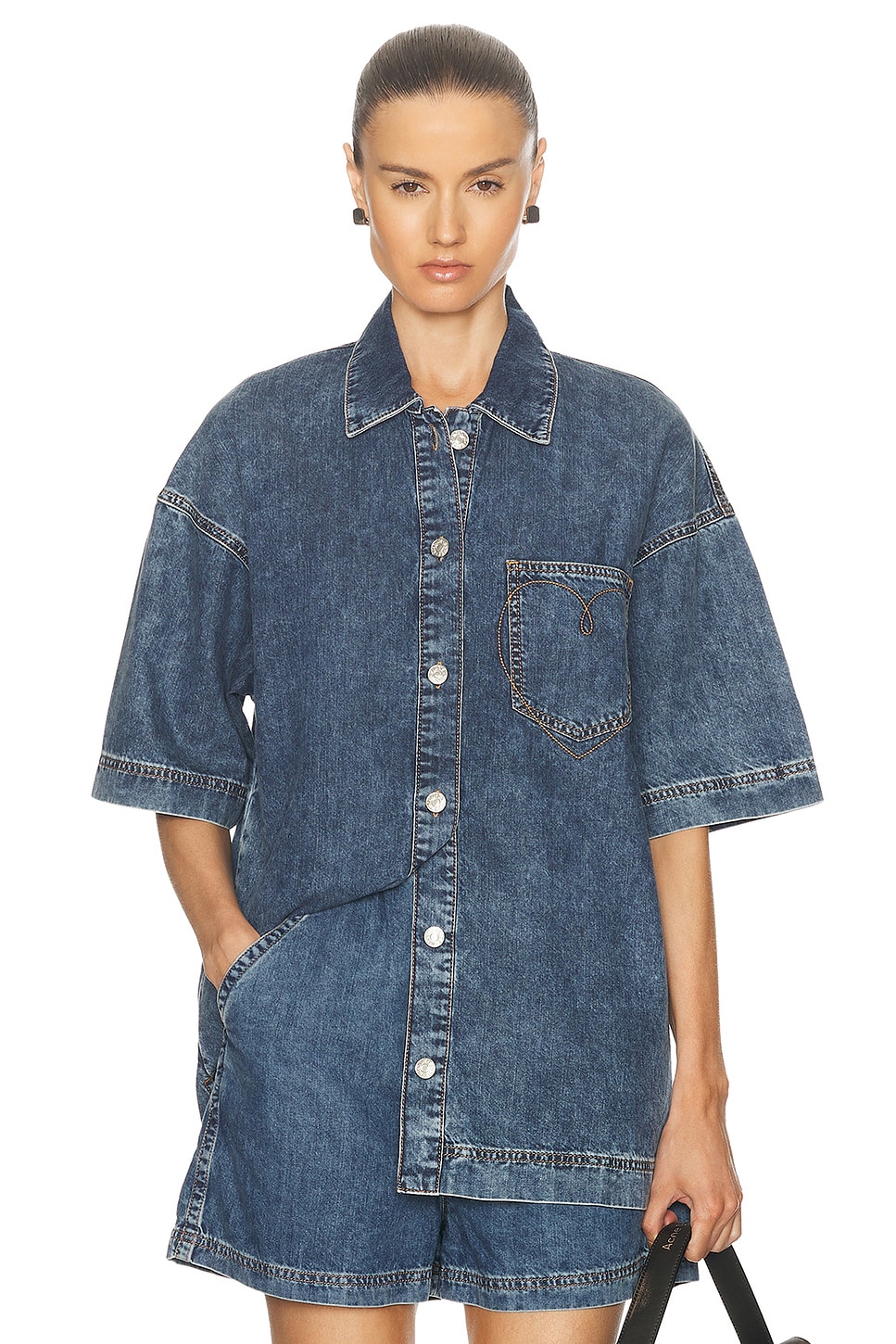 

Рубашка с коротким рукавом Moschino Jeans, цвет Multi Blue