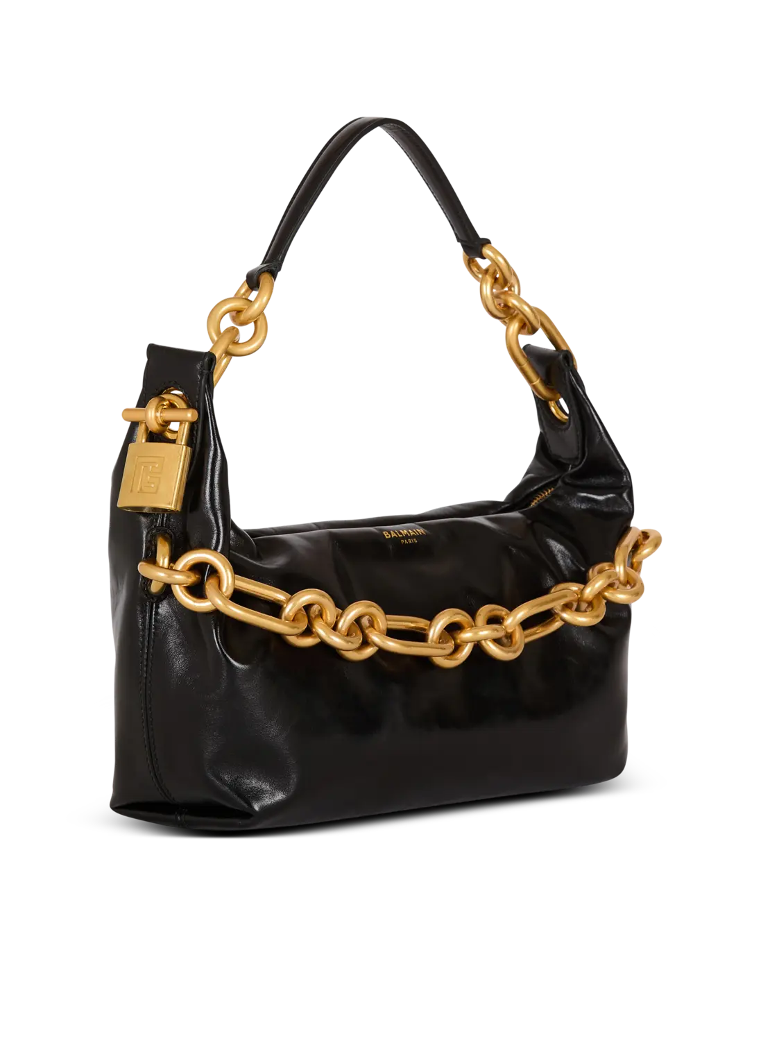 Сумка Medium Sync из телячьей кожи Balmain, бежевый/черный — фото 3