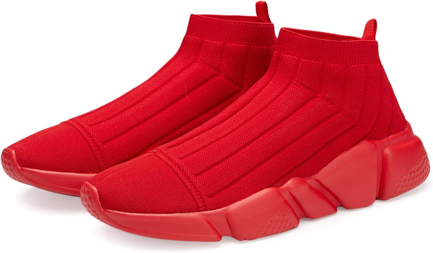 

Мужские кроссовки Casbeam для бега, вязаные, удобные, легкие, дышащие, повседневные спортивные туфли, модные слипоны для ходьбы, красный