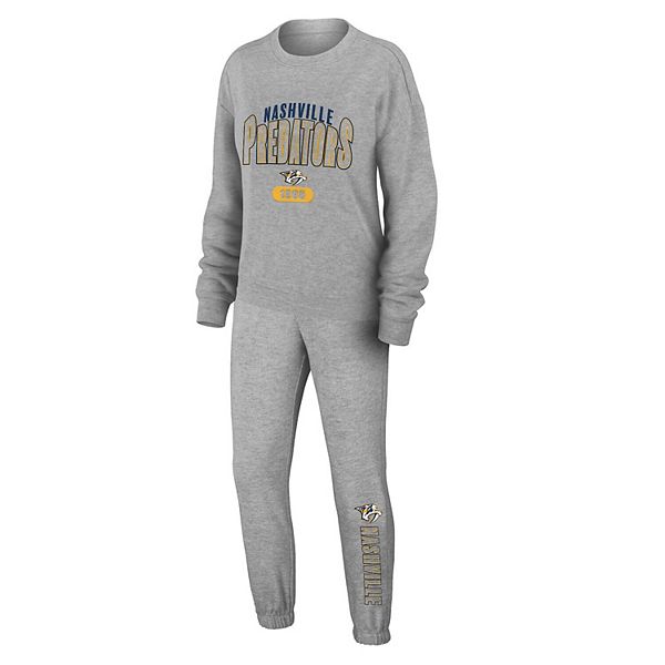 

Женский трикотажный комплект для сна с длинным рукавом nashville predators heather gray Wear By Erin Andrews