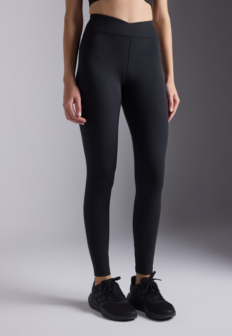 

Леггинсы Even&Odd active FULL LENGTH HIGH RISE LEGGINGS WITH OVERLAP V-WAISTBAND, Black