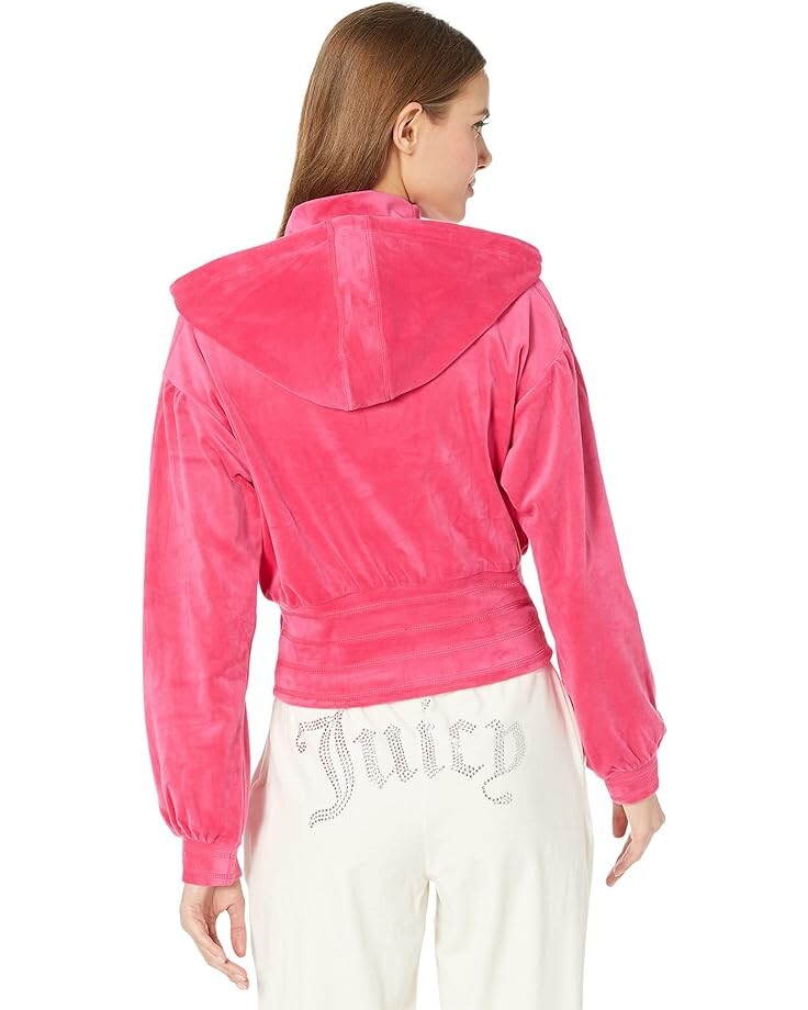 

Худи Juicy Couture Long Sleeve Branded Neck Hoodie, цвет Vixen Pink