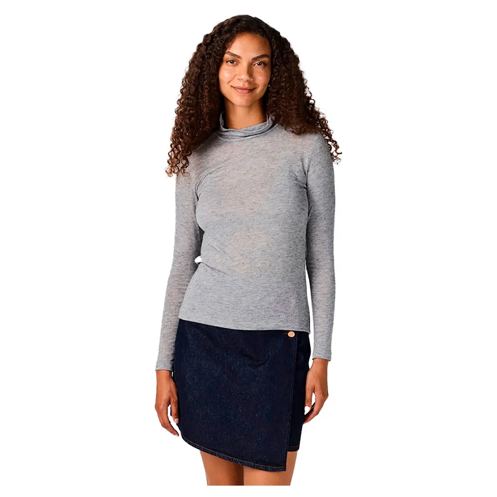 

Футболка Yas Woola long sleeve high neck, серый