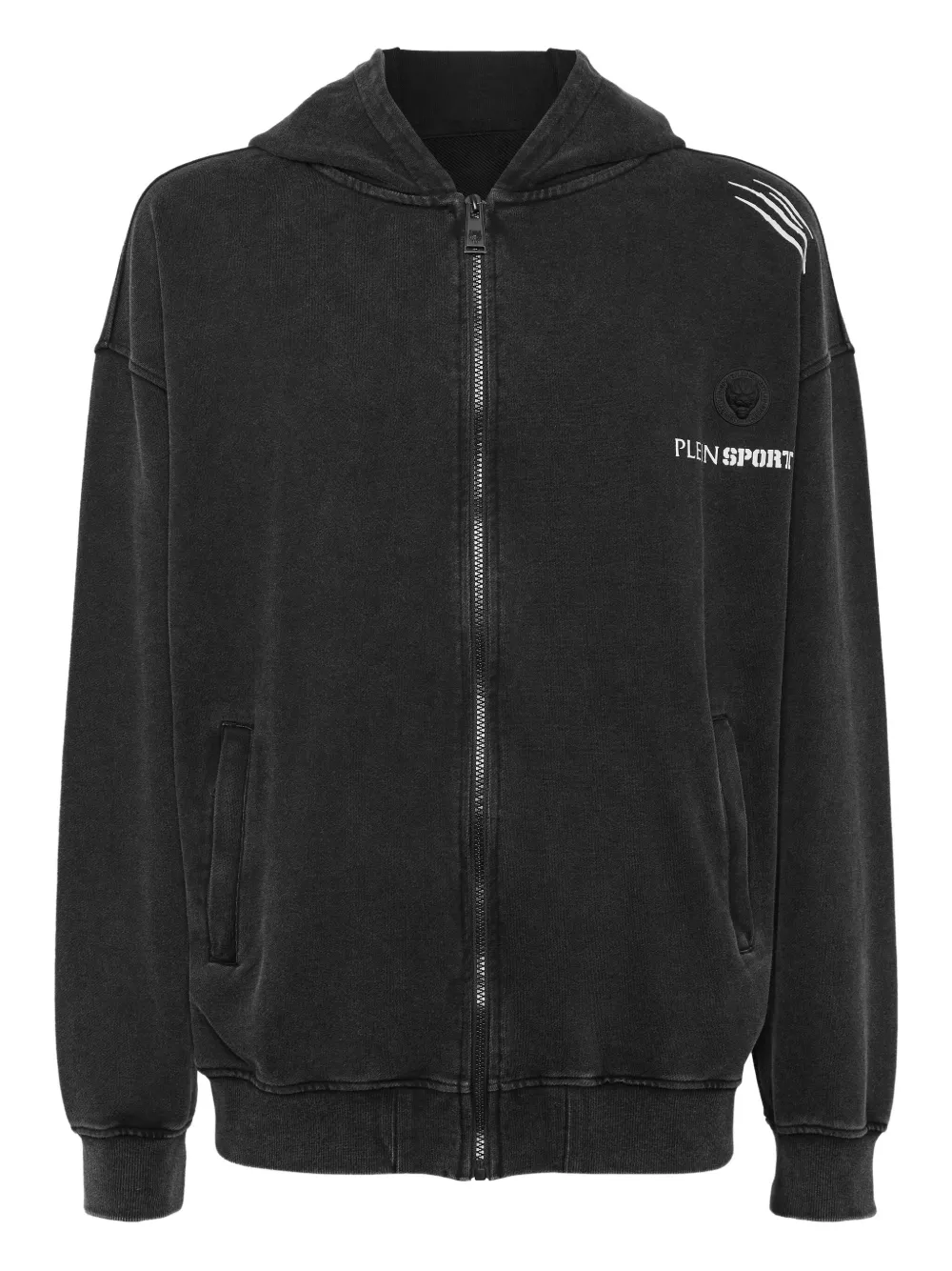 

Худи на молнии с графичным принтом Plein Sport, черный