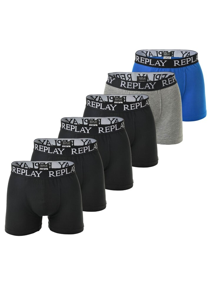 

Боксеры Replay short 6er Pack, цвет schwarz/schwarz/grau/blau