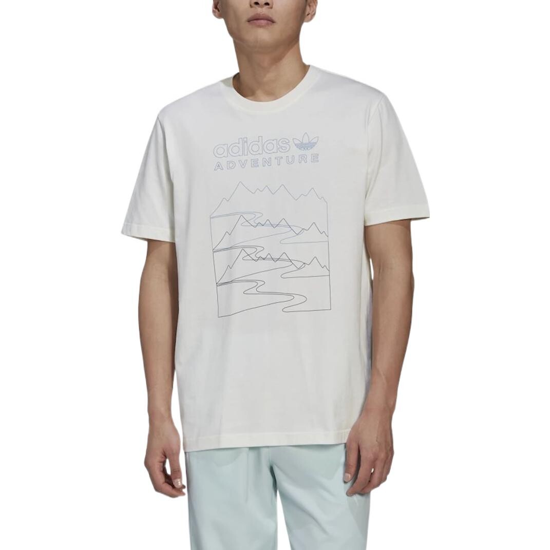 Футболка ADVENTURE MOUNTAIN FRONT мужская белая Adidas Originals, белый — фото 2