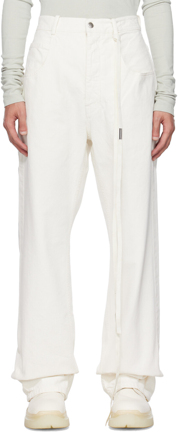 

Белые джинсы Рональд Ann Demeulemeester