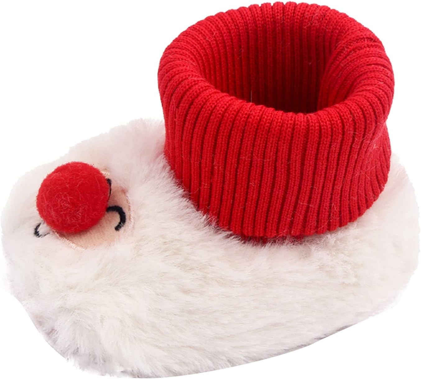 

Мягкие флисовые пинетки для малышей, для мальчиков и девочек, рождественские туфельки с мягкой подошвой, домашние теплые ботинки для первых шагов с мультяшным принтом Generic, Red