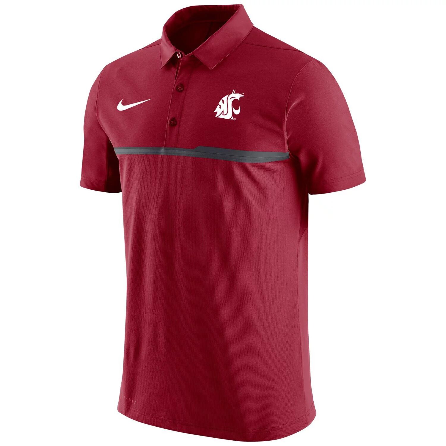 Мужское поло Crimson Washington State Cougars Cougars Coachs Performance Nike — фото 2