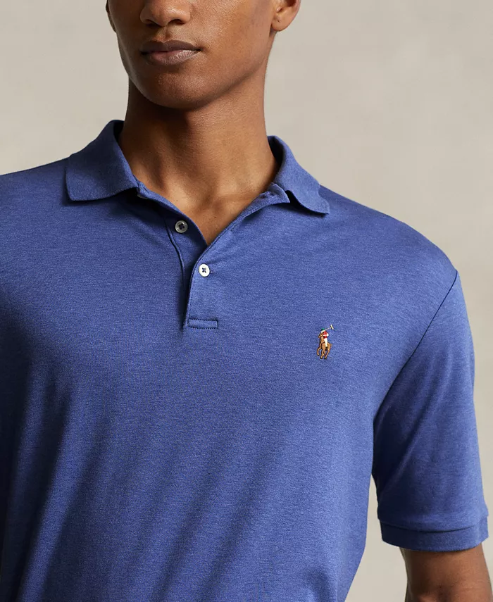 Мужская классическая поло из мягкого хлопка Polo Ralph Lauren, фиолетовый — фото 2