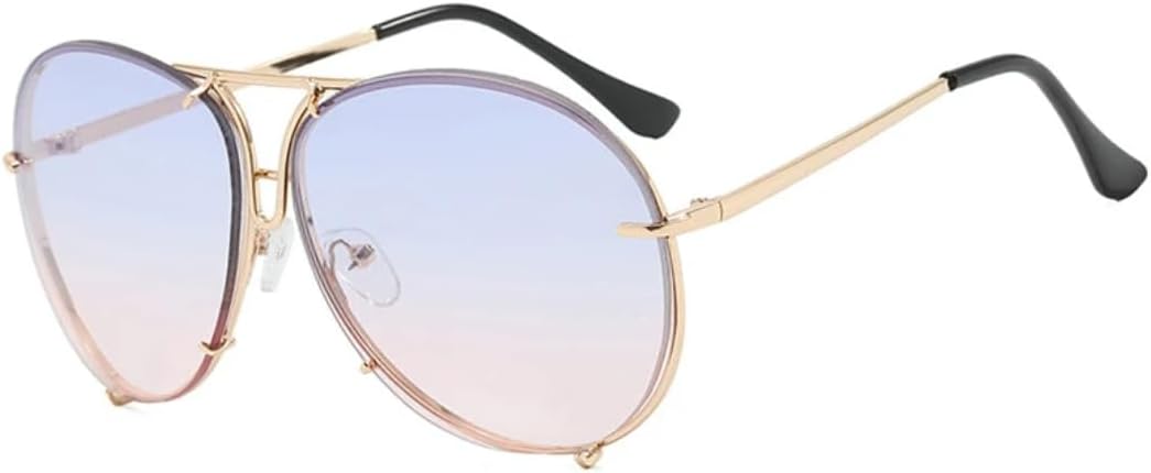 

Солнцезащитные очки с защитой UV400 | Большой размер, градиентные цвета | для женщин и мужчин, для занятий спортом на открытом воздухе и вождения DSVIGF, Gold Blue Pink