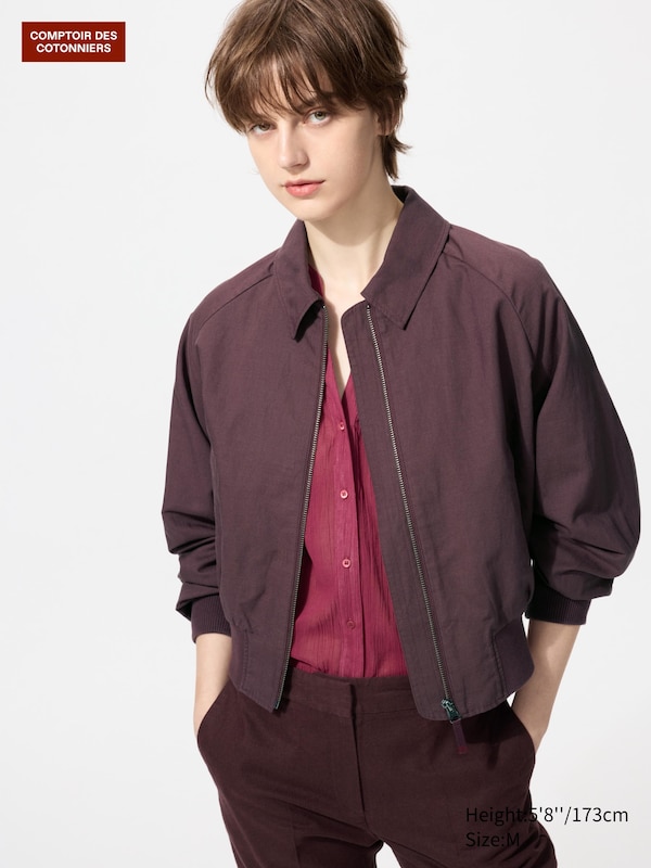 

Блузон из вискозы и льна Uniqlo, 38 dark brown