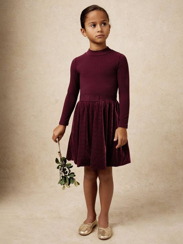 

Детское платье Bruna Velvet с длинными рукавами Reiss, Burgundy