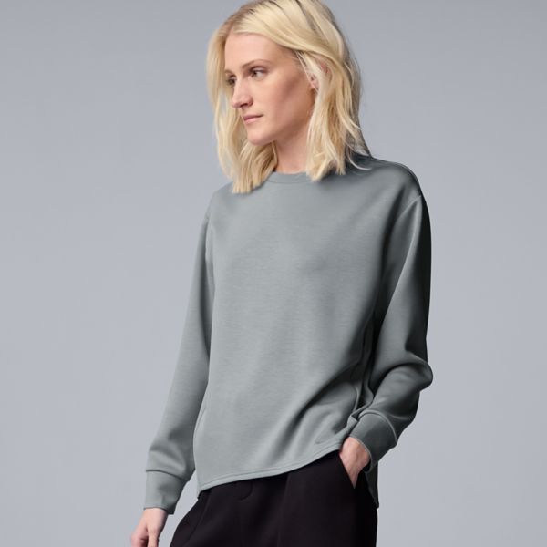 

Женский комбинированный плиссированный свитшот из скуба Simply Vera Vera Wang, цвет dark gray fox heather