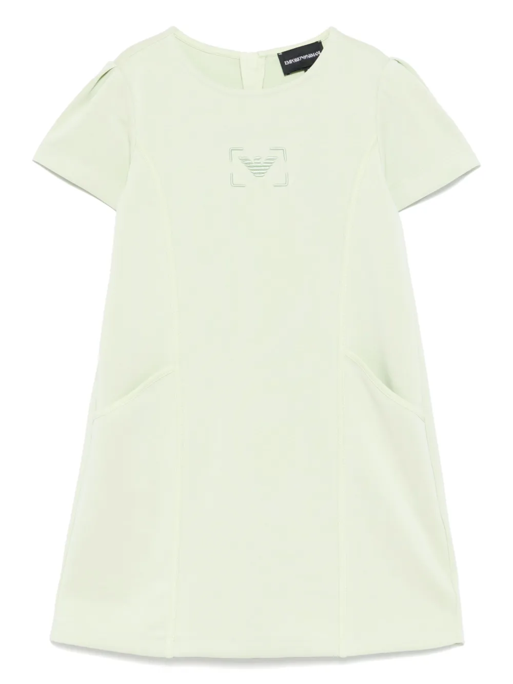 

Платье с вышитым логотипом Emporio Armani Kids, зеленый
