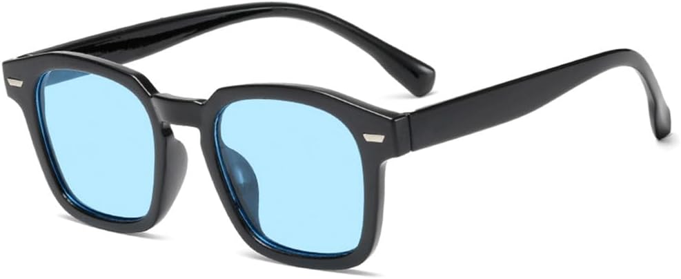 

Винтажные солнцезащитные очки, модный дизайн, ретро-солнцезащитные очки, стильные прямоугольные очки, текстура, повседневные очки для вождения, защита от УФ-излучения UV400 KTUCN, Black Blue