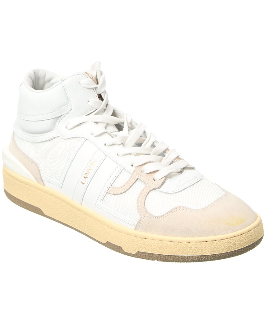 

LANVIN Кожаные и сетчатые кроссовки High-Top для тенниса, белый