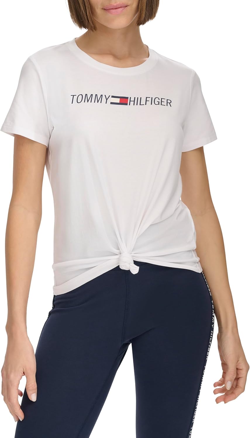 Женская футболка с графическим логотипом Tommy Hilfiger, White — фото 2