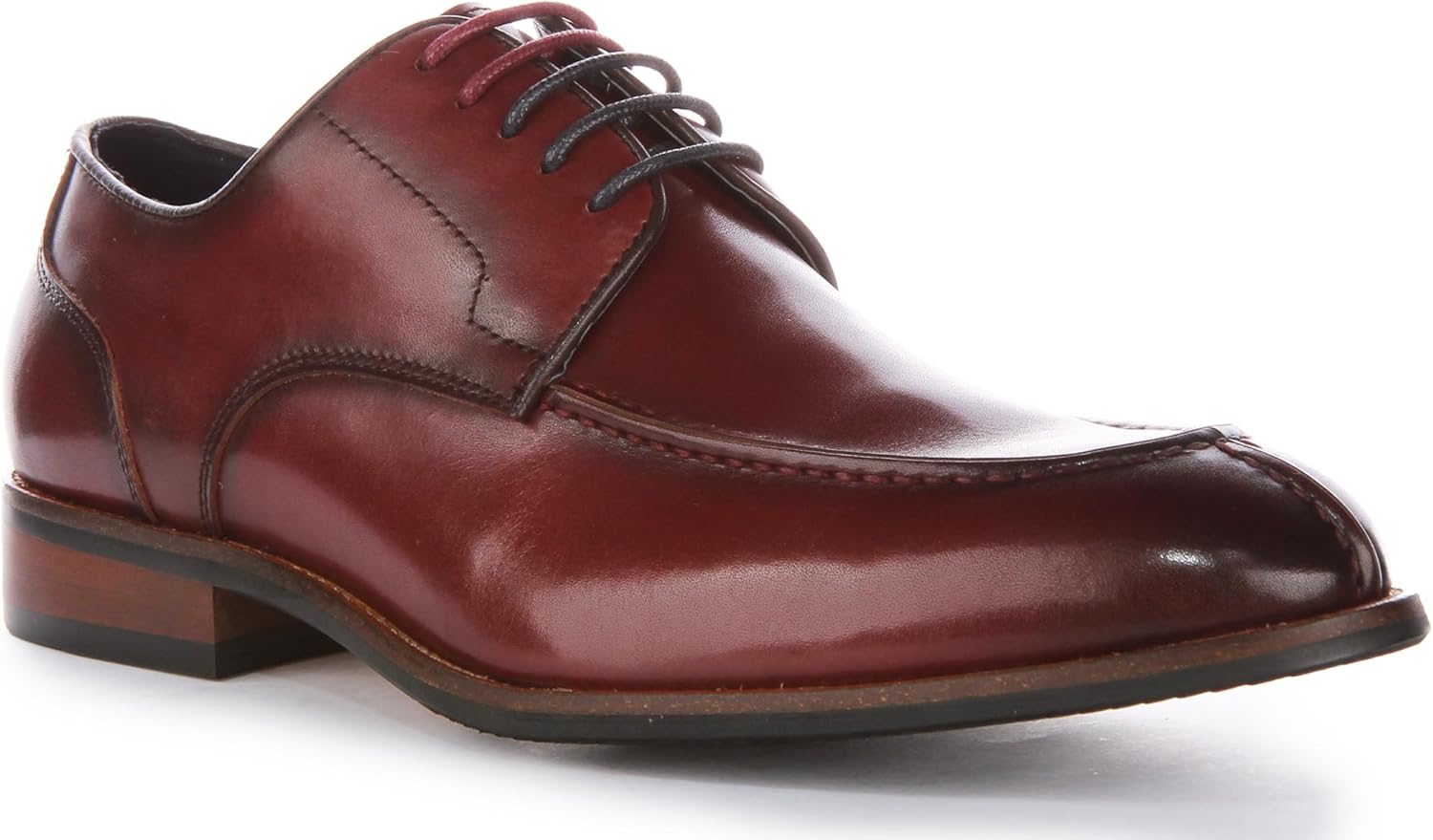 

Мужские туфли-оксфорды JUSTINREESS ENGLAND Ash с мокасиновым носком и шнуровкой, винный