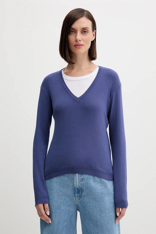 

Хлопковый свитер United Colors Of Benetton, темно-синий