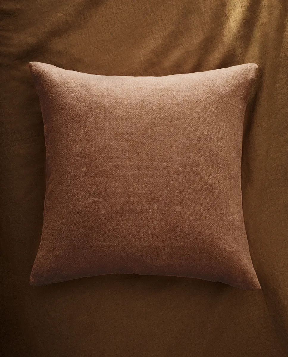 

Льняной чехол на подушку Zara Home, цвет Oyster White